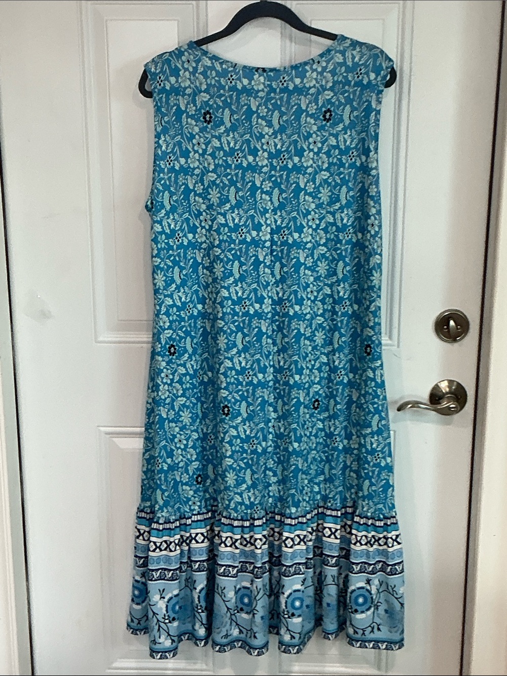 Sleeveless turquoise dress with delicate floral pattern  in size 1XL SO PRETTY - Picture 7 of 10